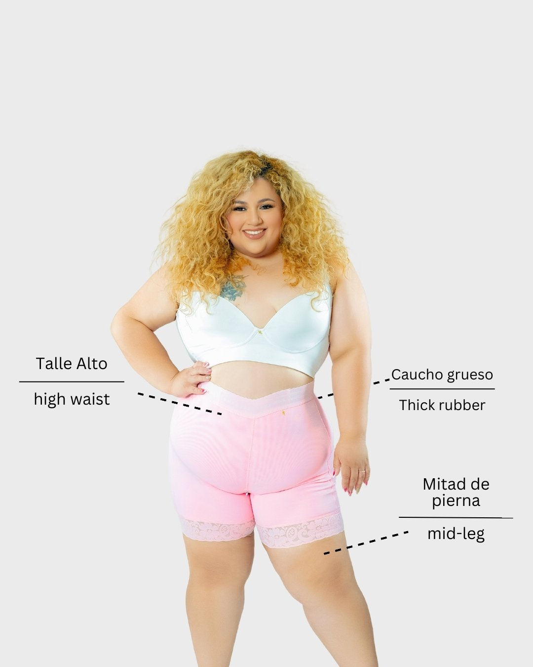 High-waisted girdle shorts with buttock lift