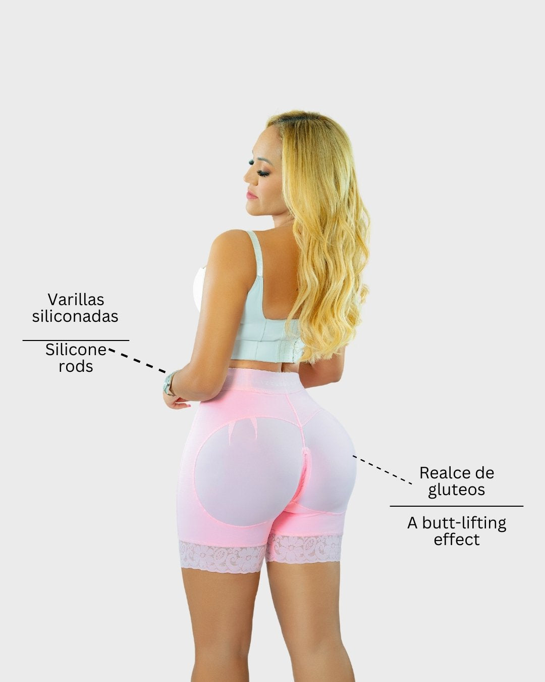 High-waisted girdle shorts with buttock lift