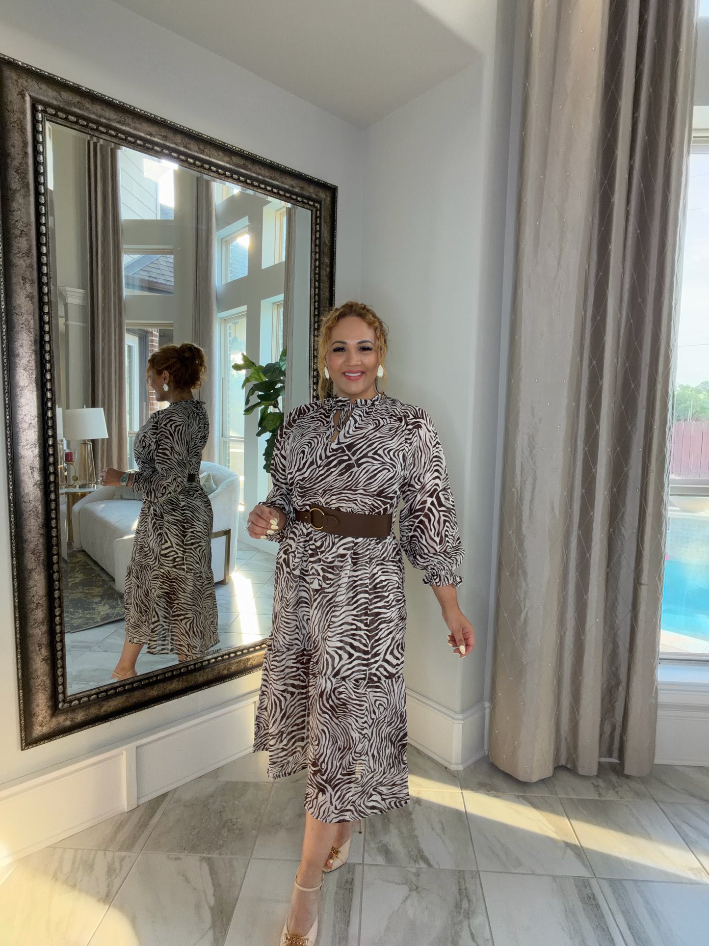 VESTIDO MIDI ANIMAL PRINT