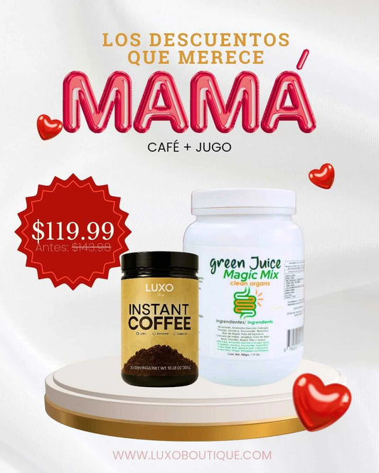 Café Instantáneo + Jugo Verde